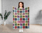 Personalized Name Hiking Blanket, Retro Mountain Throw for Outdoor Lovers, Cozy Nature Inspired Hiker Gift Decor