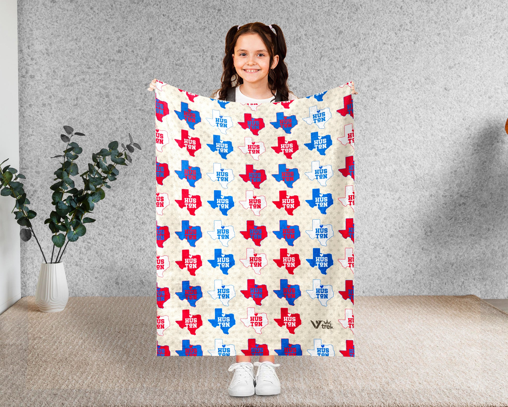 Houston Retro City Map Blanket Throw, Cozy Skyline Decor, Texas Pride Gift, Urban Style Sofa Throw Blanket for Home