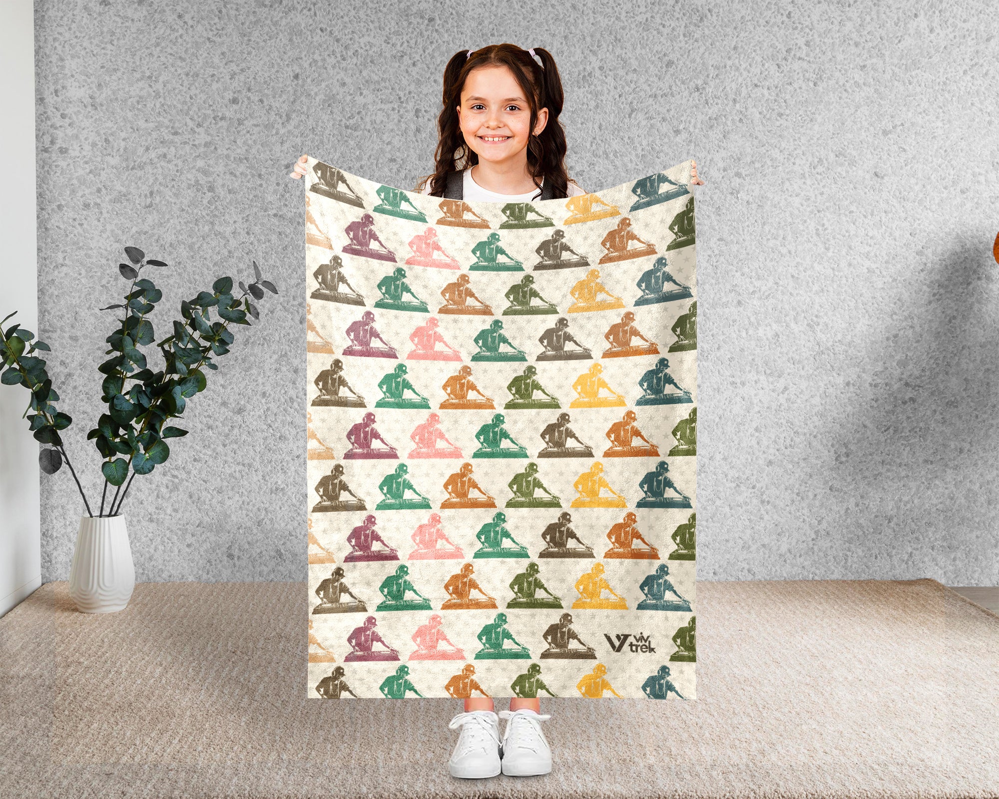 Retro DJ Throw Blanket – Cozy Gift for Music Lovers