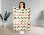 Personalized Border Collie Blanket | Custom Dog Name Throw | Black White Sheepdog Gift for Dog Lovers Home Decor