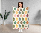 Retro Baking Lover Blanket Cozy Kitchen Throw for Bakers Soft Cake Bread Maker Blanket Unique Cooking Gift Decor
