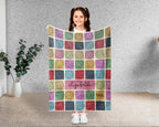 Personalized Pickleball Throw Blanket, Retro Sports Gift for Pickleball Lovers and Cozy Game Room Decor
