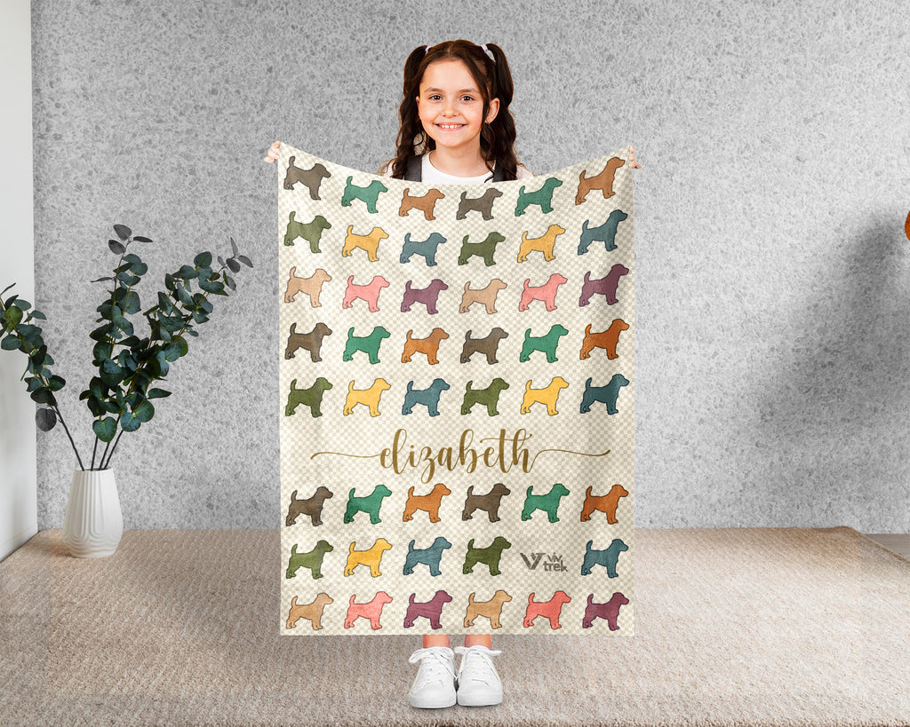 Personalized Jack Russell Terrier Blanket | Custom Dog Name Throw | Energetic Breed Gift for Dog Lovers Home Decor Accent