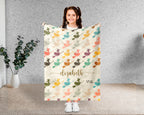 Custom Name Retro Witch Blanket, Personalized Halloween Throw for Cozy Gothic Decor and Magical Autumn Home Spaces