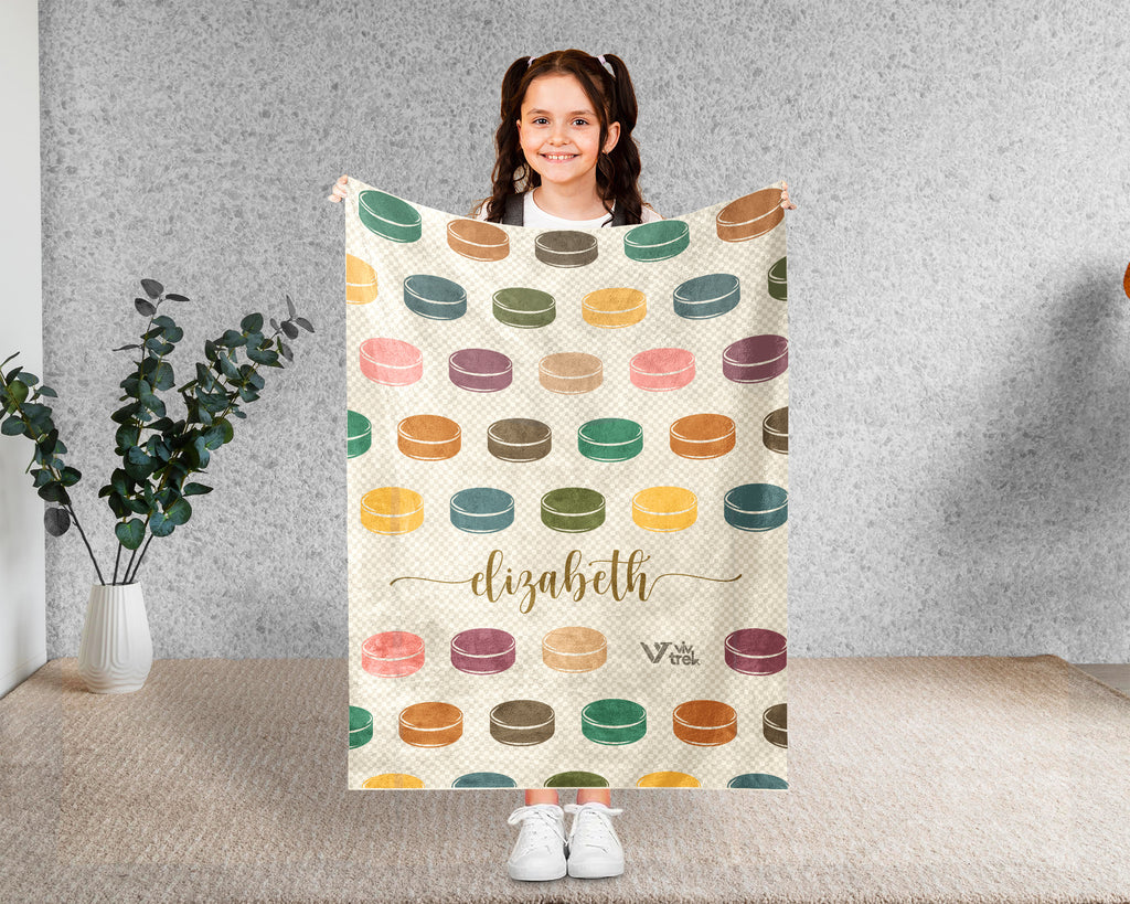 Custom Name Hockey Blanket – Personalized Cozy Throw for Sports Fans