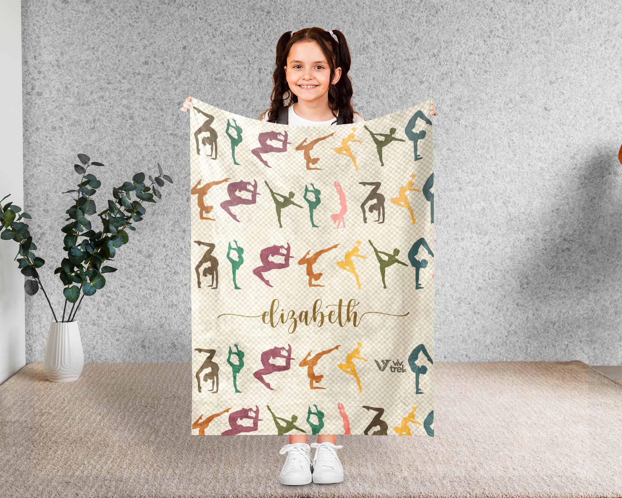 Custom Name Gymnast Blanket Sporty Throw Cozy Personalized Gift Soft Athletic Decor for Gymnastics Fans Home