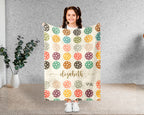 Custom Name Retro Pickleball Blanket, Personalized Sports Throw for Athlete Fans Game Room Decor and Cozy Gifts
