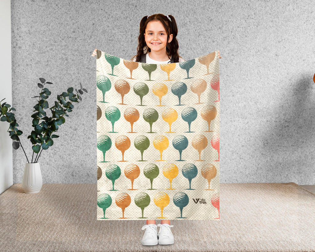 Retro Golf Lover Blanket Cozy Sports Throw for Players Soft Graphic Decor Unique Golfer Gift for Home