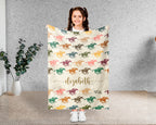 Custom Name Horse Racing Blanket Sporty Throw Cozy Personalized Gift Soft Equestrian Decor for Racing Fans Home