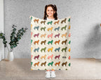 Retro Border Collie Dog Throw Blanket, Smart Sheepdog Lover Gift, Black and White Cozy Home Decor and Canine Accent
