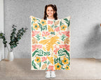 Floral Bee Blanket – Cozy Honey Bee Lover Throw Gift