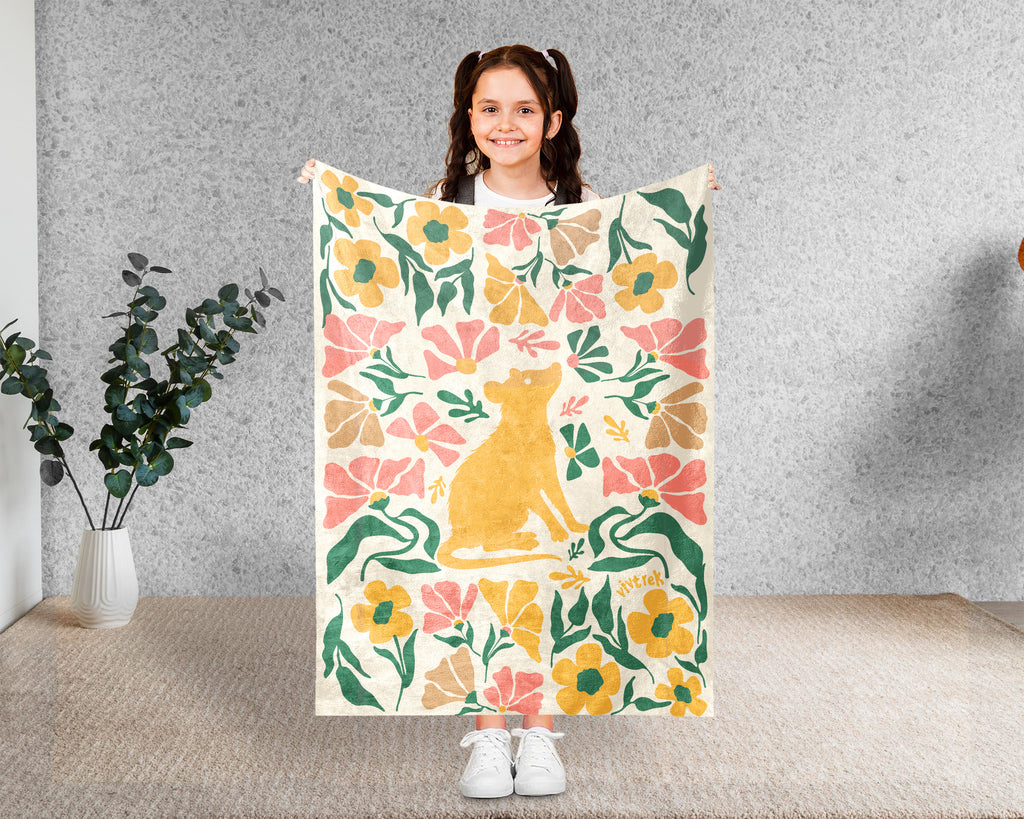 Floral Possum Blanket – Cozy Vintage Opossum Lover Throw Gift
