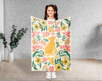Floral Possum Blanket – Cozy Vintage Opossum Lover Throw Gift