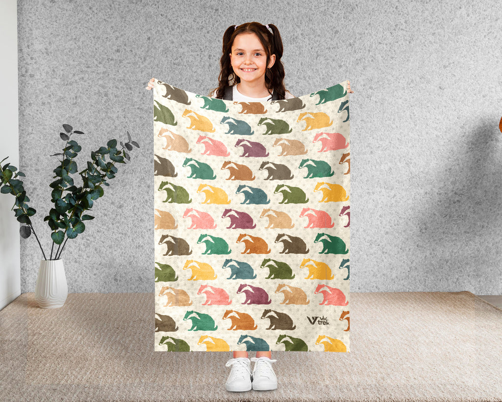 Cozy Honey Badger Blanket – Vintage Wildlife Throw for Animal Lovers