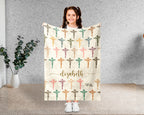 Personalized Christian Faith Blanket with Name, Cozy Custom Name Jesus Throw Gift for Believers, Religious Inspirational Home Decor