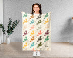 Retro Witch Blanket for Spooky Decor, Cozy Halloween Throw Gift with Magical Gothic Autumn Style