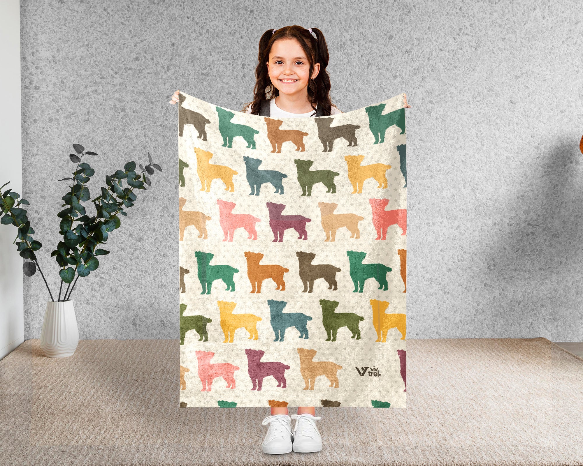 Retro Maltese Dog Blanket for Puppy Fans, Cozy Pet Throw Gift with Cute Canine Inspired Home Decor Style