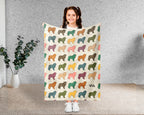 Retro Great Pyrenees Dog Throw Blanket, Fluffy White Mountain Breed Gift, Cozy Gentle Giant Home Decor Accent