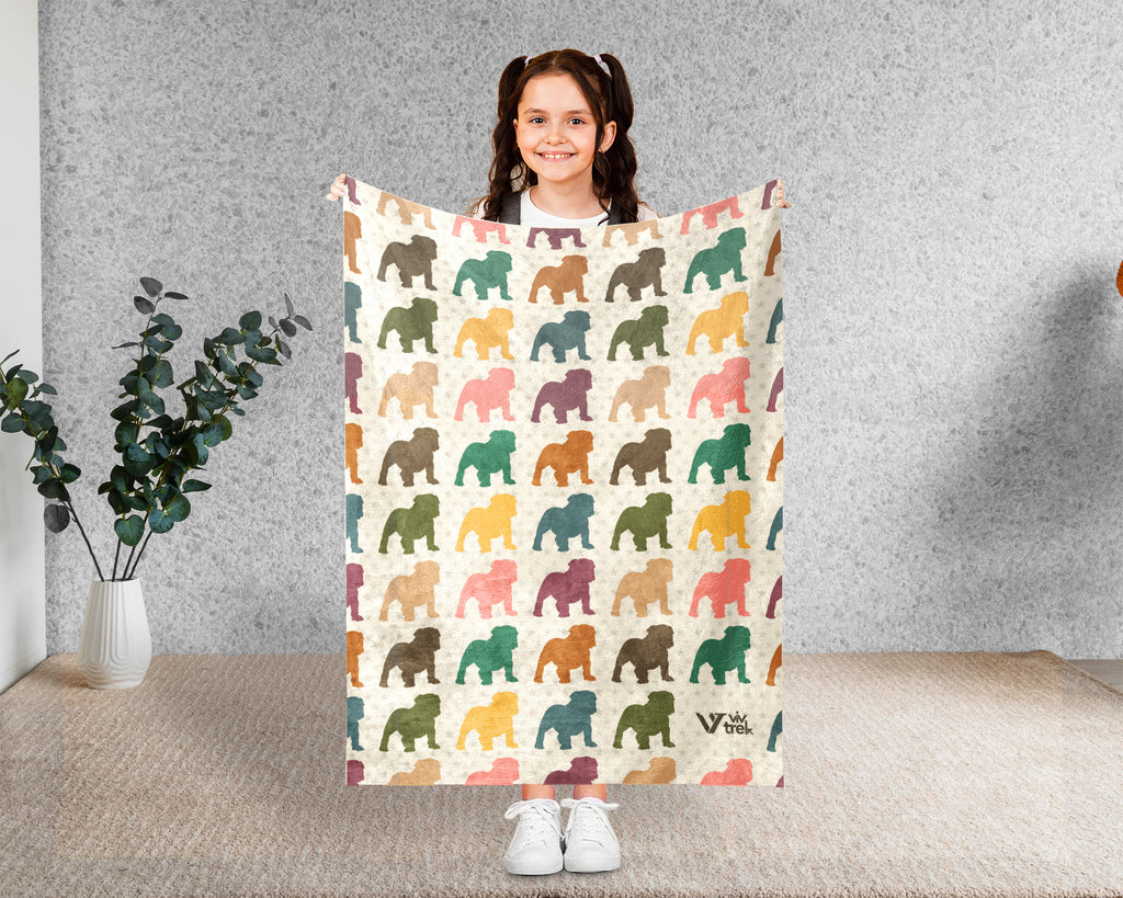 Funny Bulldog Lover Blanket – Vintage Dog Throw Gift