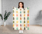 Retro Cat Lover Blanket Cute Kitty Throw Cozy Pet Gift Soft Cat Decor Unique Feline Home Accent for Animal Lovers