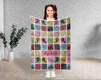 Custom Name Football Throw Blanket, Retro Sports Fan Gift for Game Day Decor and Cozy Football Lover Spaces