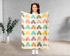 Kids Retro Monster Truck Blanket, Cozy Truck Lover Throw Gift