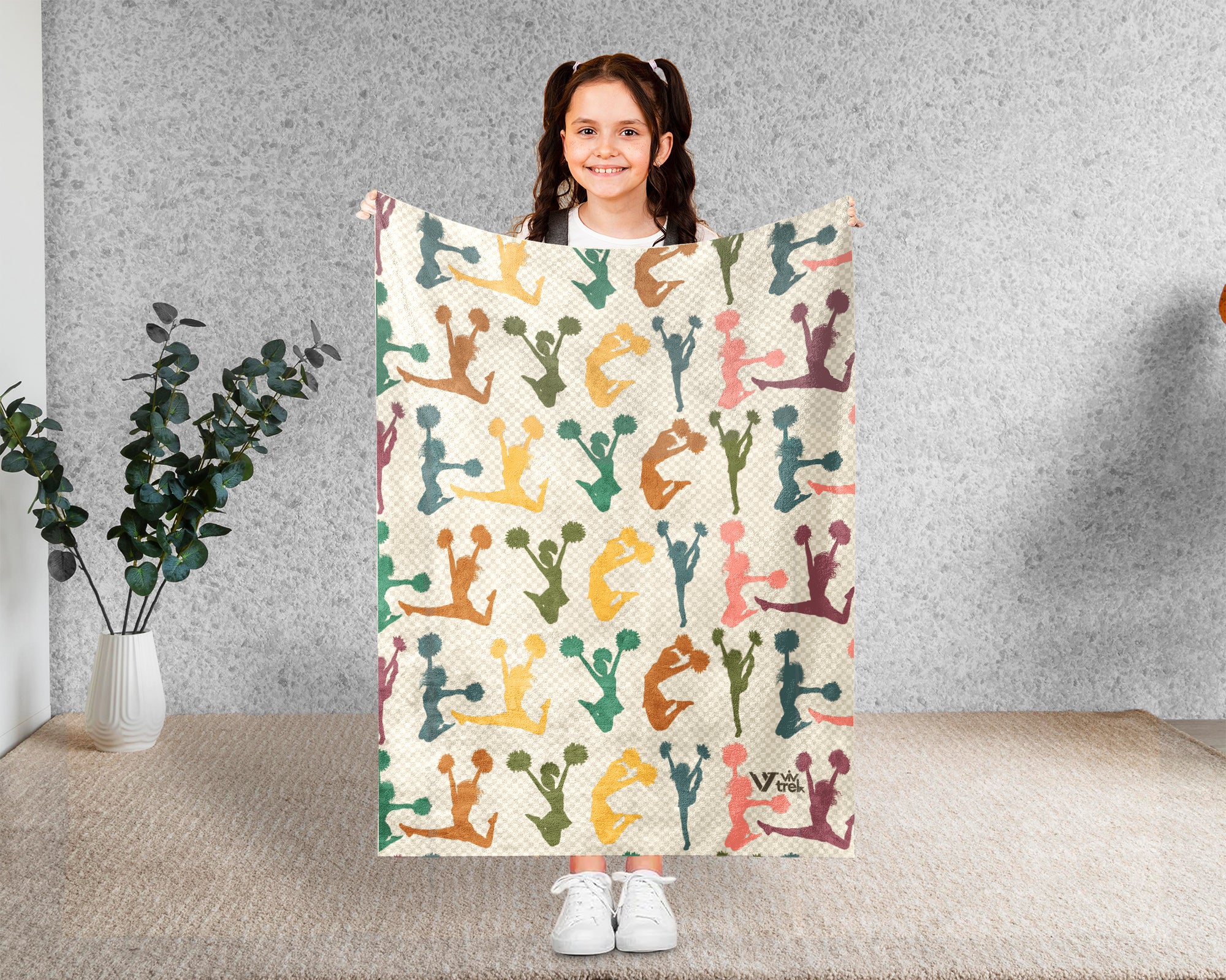 Retro Cheerleading Blanket Cozy Cheerleader Throw Sporty Fleece Blanket Cheer Fan Gift Home Decor Idea for Game Day Couch Bedroom