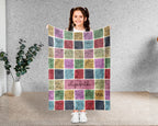 Personalized Monkey Blanket Custom Name Cozy Retro Animal Throw Gift