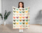 Retro Turkey Blanket for Fall Decor, Cozy Thanksgiving Throw Gift with Rustic Harvest Seasonal Style