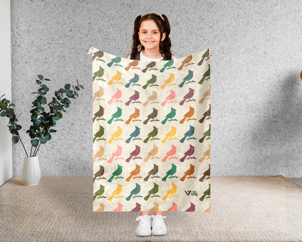 Retro Cardinal Bird Blanket Cozy Nature Throw for Bird Lovers Soft Wildlife Decor Unique Outdoor Inspired Home Gift