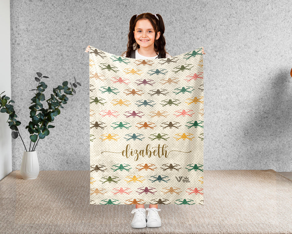 Personalized Drone Throw – Cozy Custom Name Racing Blanket