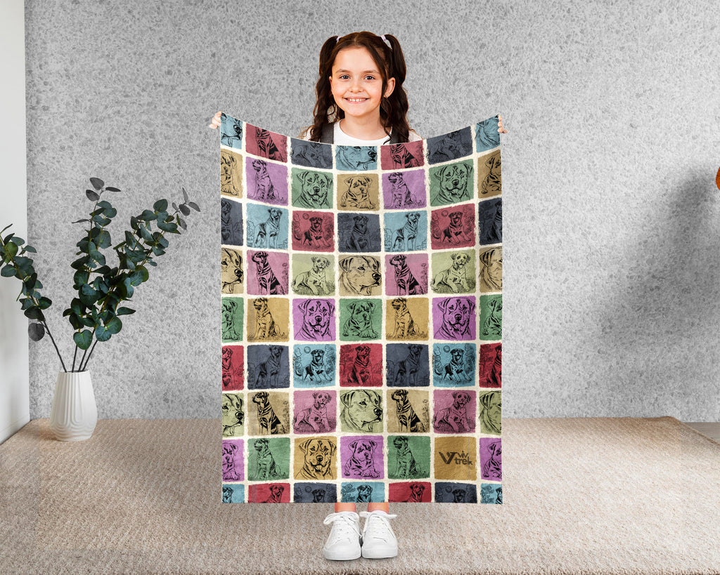 Vintage Rottweiler Dog Blanket – Cozy Throw for Dog Lovers