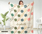 Retro Personalized Tennis Blanket, Custom Name Cozy Gift for Players