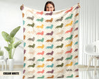 Retro Corgi Dog Blanket, Cozy Fleece Throw Gift for Corgi Lovers & Pet Owners