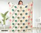 Retro Tennis Gift Throw - Vintage Tennis Player Blanket, Cozy Fleece Under $50