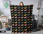 Dachshund Dog Blanket, Vintage Retro Throw, Cozy Gift for Pet & Dog Lovers
