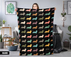 Retro Corgi Dog Blanket, Cozy Fleece Throw Gift for Corgi Lovers & Pet Owners