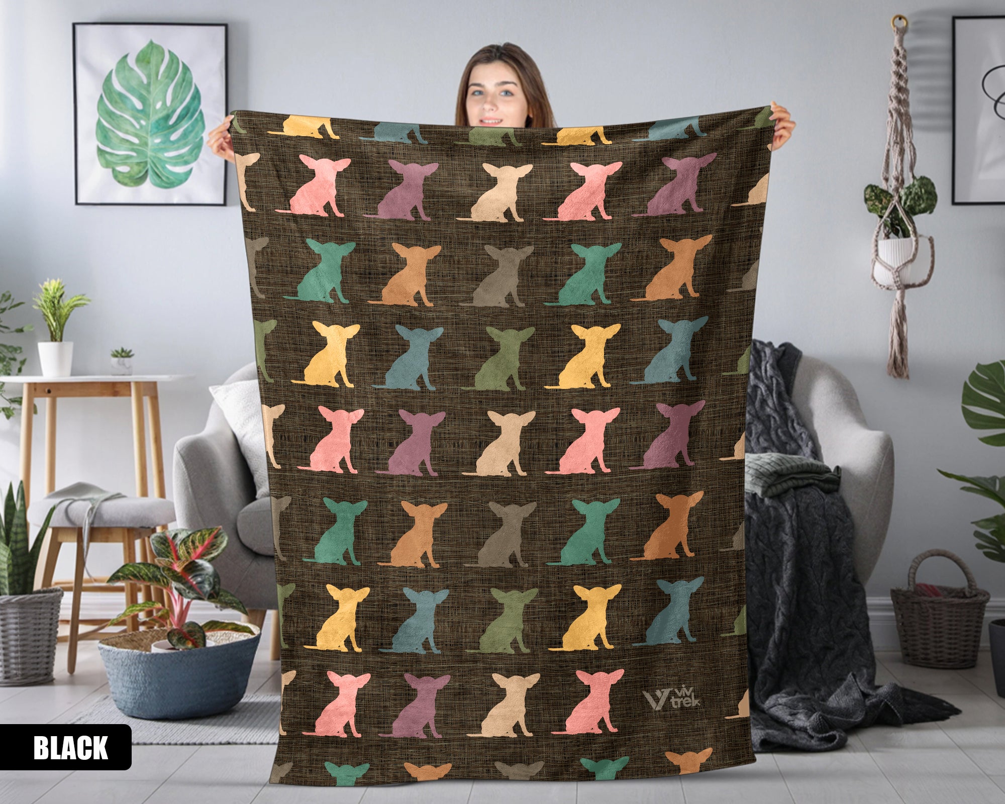 Chihuahua Dog Gift Blanket - Vintage Pet Lover Throw, Cozy Fleece Under $50