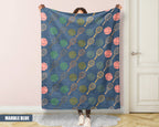 Retro Tennis Gift Throw - Vintage Tennis Player Blanket, Cozy Fleece Under $50