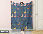 Personalized Llama Blanket - Custom Name Throw, Cozy Alpaca Gift Under $50