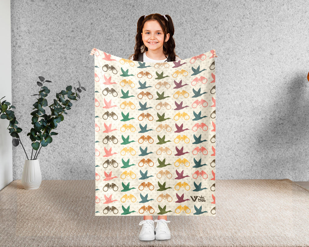 Retro Birdwatcher Blanket for Bird Lovers and Nature Enthusiasts