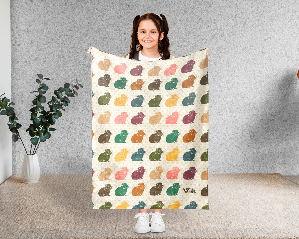 Vintage Guinea Pig Blanket Cozy Small Pet Lover Throw Gift