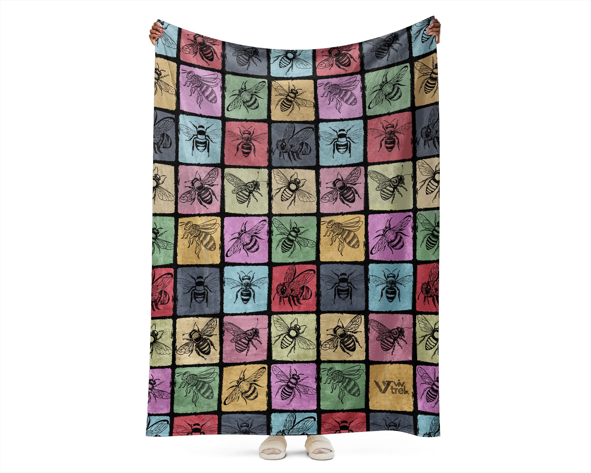 Vintage Bee Lover Blanket Retro Nature Inspired Cozy Throw Gift
