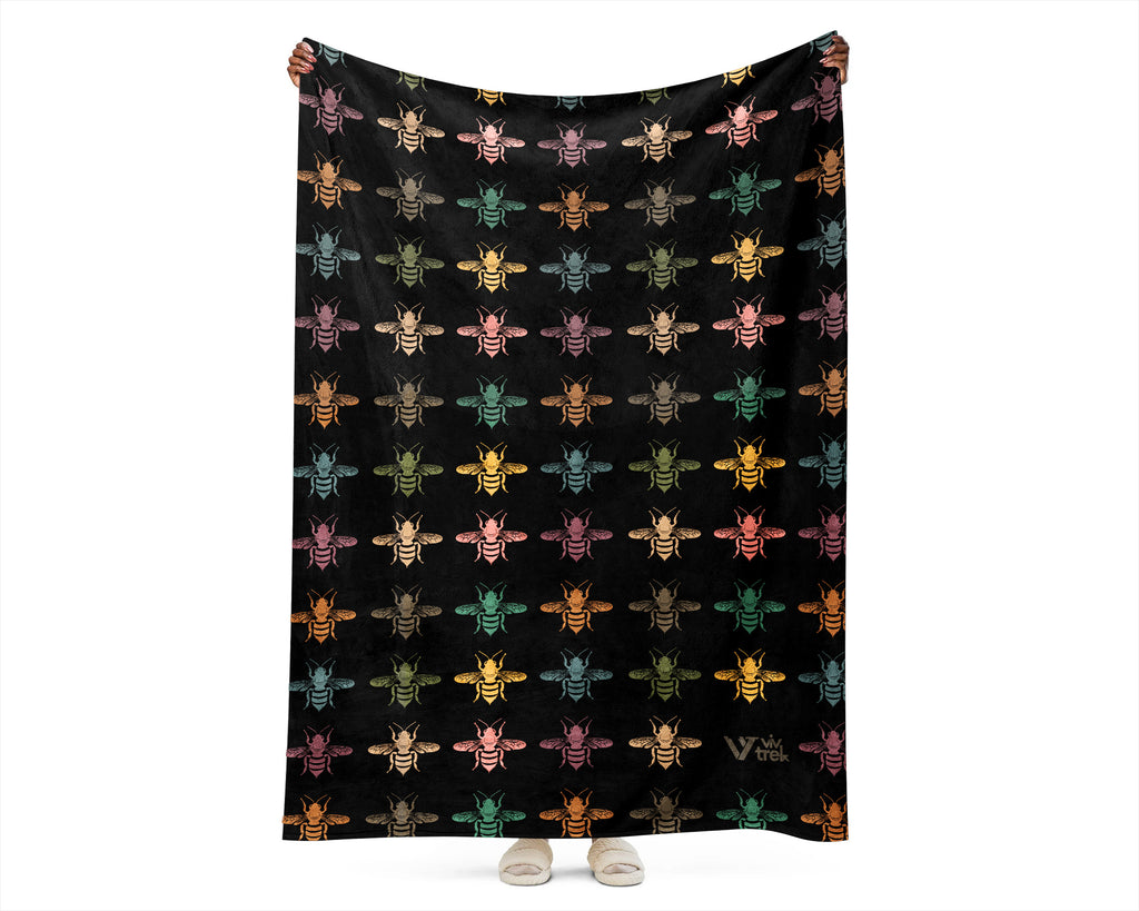 Retro Bee Lover Blanket Vintage Nature Cozy Throw Gift