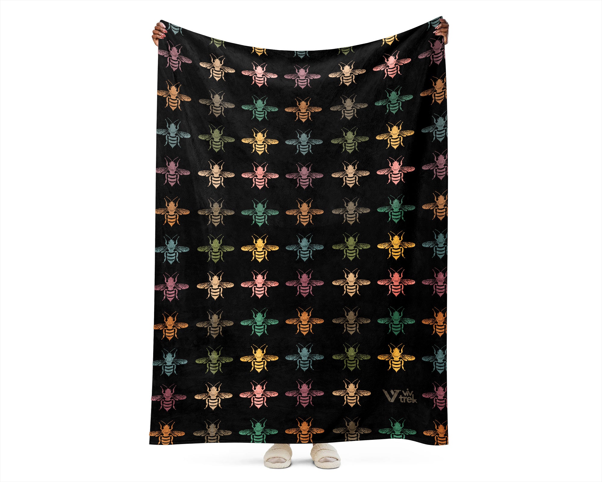 Retro Bee Lover Blanket Vintage Nature Cozy Throw Gift