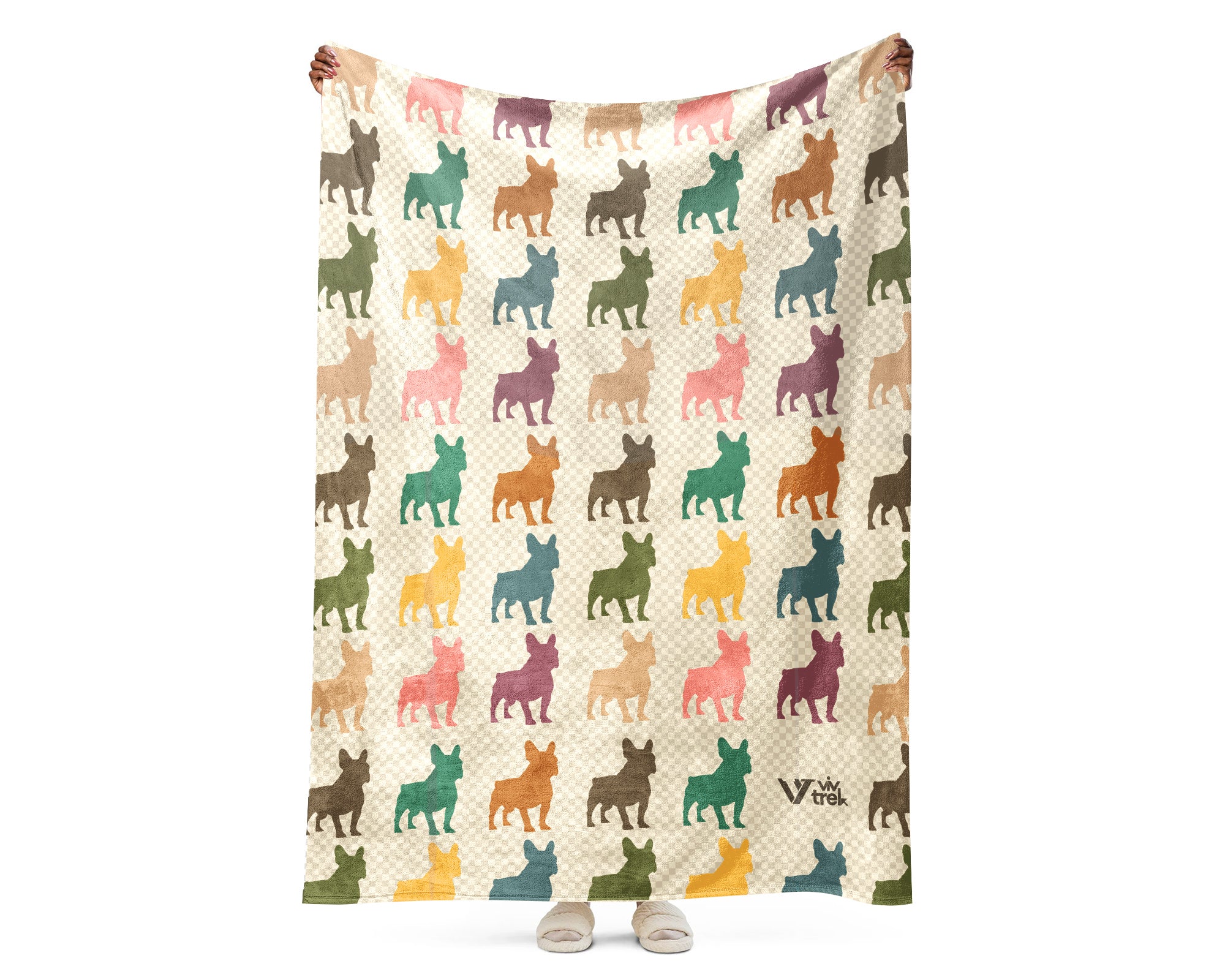 Vintage French Bulldog Blanket Cozy Frenchie Lover Throw Gift