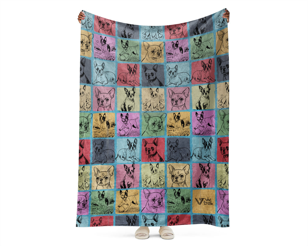Boston Terrier Lover Blanket Retro Puppy Cozy Dog Gift Throw