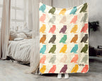 Retro Owl Blanket Gift for Bird Lovers, Cozy Nature Throw, Woodland Decor Accent for Bedroom and Living Spaces