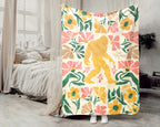 Floral Bigfoot Blanket – Cozy Sasquatch Forest Throw Gift