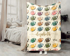 Custom Retro Football Blanket, Personalized Sports Throw for Athlete Fans Game Room Decor and Cozy Gift Ideas